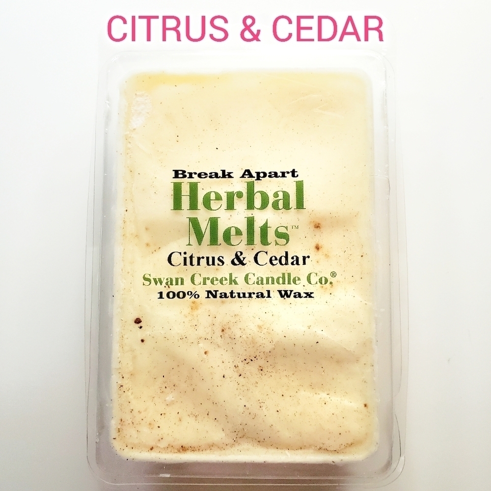 CITRUS & CEDAR by SWAN CREEK CANDLE CO.  Herbal Melts 100% Natural Wax 5.25 oz